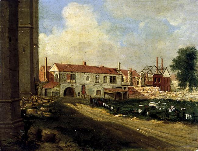 Ruins of Lord Ingram's House from the Dean's Park, York