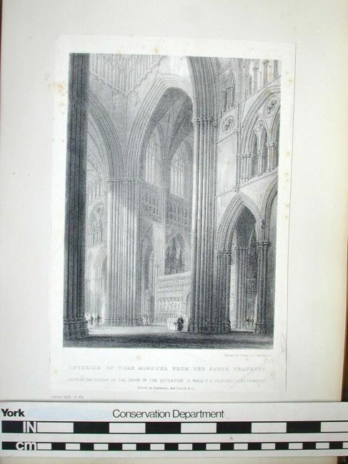 Interior of York Minster From the South Transept.  Showing the Screen of The Choir In the Situation To Which it is Proposed To Be Removed.