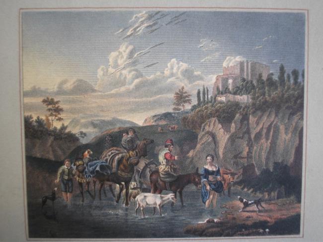 Travellers with Cattle Passing the Water
