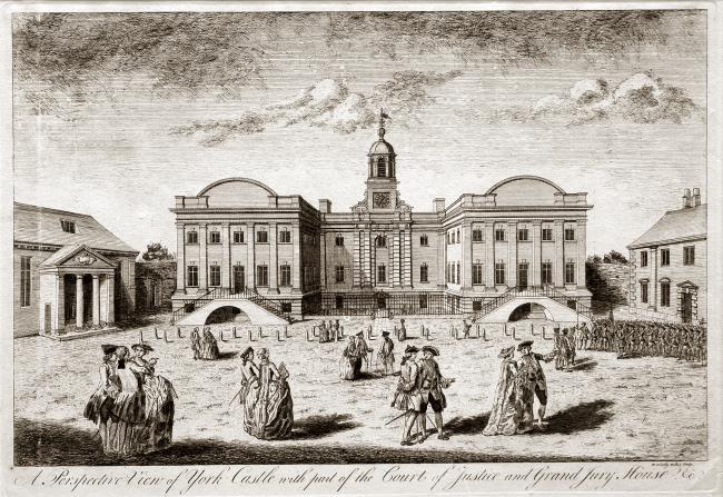 A Perspective View of York Castle with part of the Court of Justice and Grand Jury House