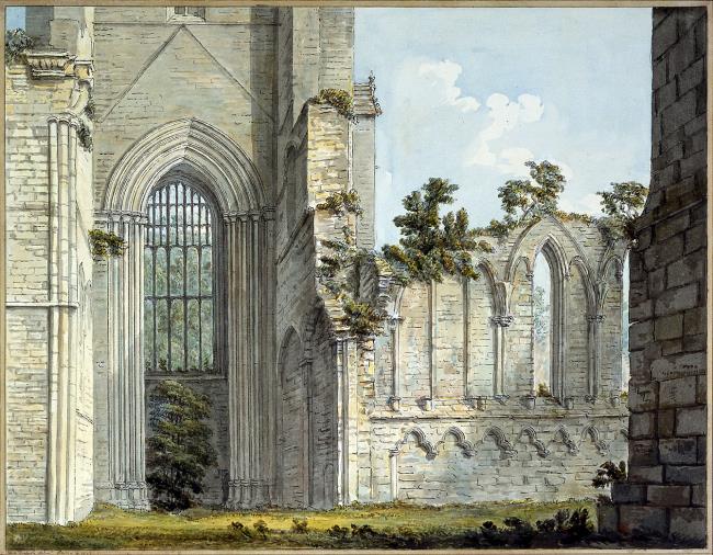 Part of Fountains Abbey, The Crossing Looking North