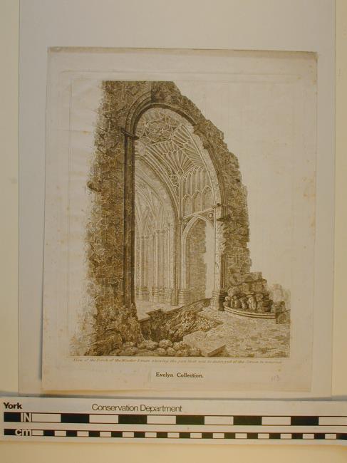 View of the Porch of the Minster Screen showing the part that will be destroyed if the Screen be removed