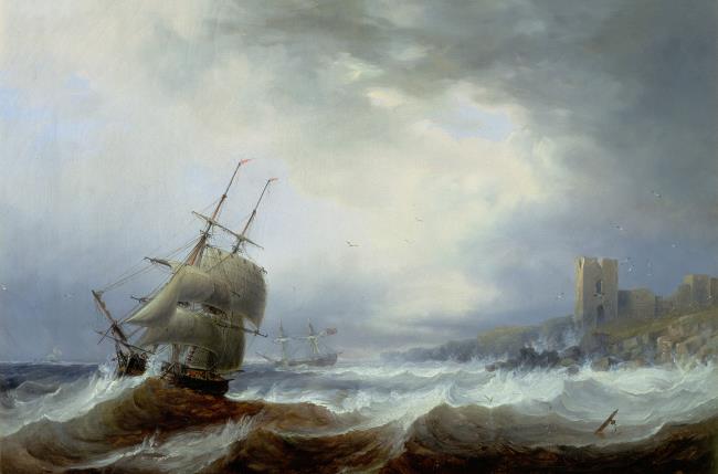 Ships beating off a lee shore