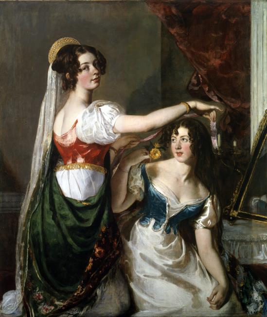 Preparing for a Fancy Dress Ball (Charlotte and Mary William-Wynn)