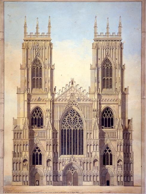 West Elevation of York Minster laid down from actual measurements in the Month of October and November 1792