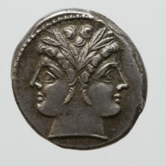 Obverse of a Roman coin showing Janus YORYM:2000.1122