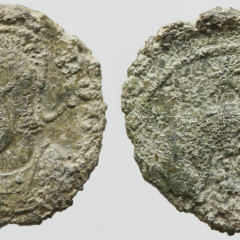 A heavily corroded Roman Coin from Peter Wenham's collection