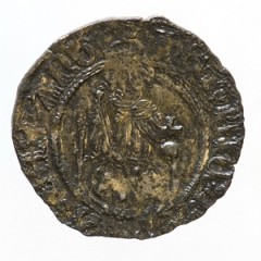 Coin of Henry VII from c. 1485-1500. The by far latest coin found in the tomb. (YORYM:1980.1745)