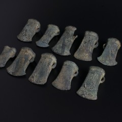 Bronze Age axe hoard - A group of bronze axe heads found at Westow, North Yorkshire in 1845. Image © York Museums Trust.