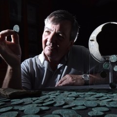 Metal detectorist David Blakey with the Wold Newton Hoard (image © Anthony Chappel-Ross)