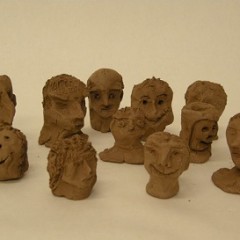 Clay sculptures made by visitors at the Yorkshire Museum