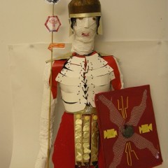 A Roman soldier made from recycled materials by a visitor at the Yorkshire Museum
