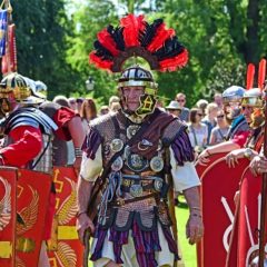 Roman re-enactors in the York Museum Gardens