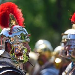 Roman re-enactor in the York Museum Gardens