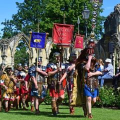 Roman re-enactors in the York Museum Gardens