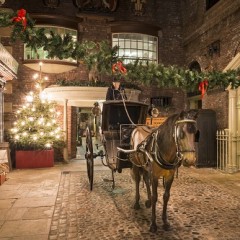 The Victorian street Kirkgate decorated for Christmas at York Castle Museum. Picture by Skywall.