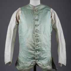 Gentleman's green silk buttoned waistcoast