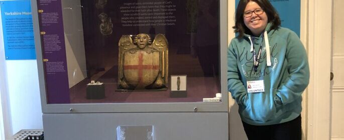 Medieval Saints Foyer Case- By Louisa Emms, Masters Placement Student